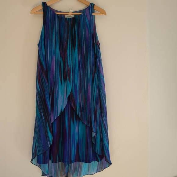 Dress Barn Dress Women's Size 12 Blue and Purple Sleeveless Dress Fairycore - Picture 1 of 10